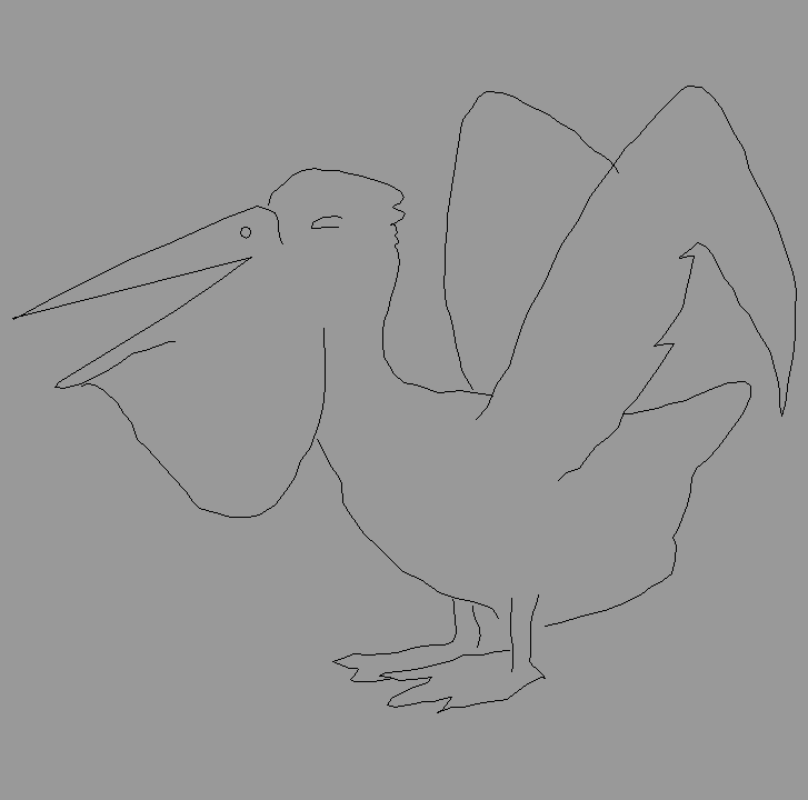 Bloque Autocad Vista de Pelicano en Perfil